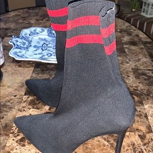 Black and Red Sock Boots